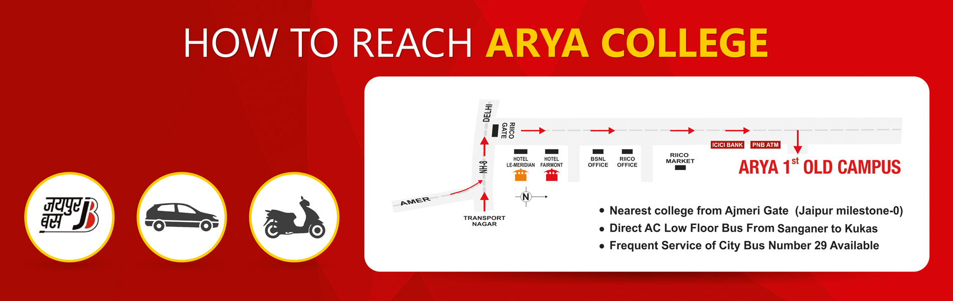How to reach Arya College of Engineering and IT